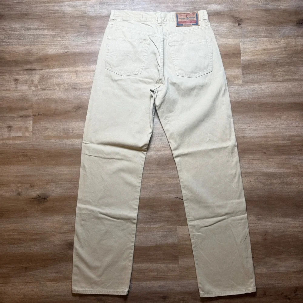 Diesel Cheyenne Jeans Mens 31x32 Beige Khaki Straight Leg Made In Italy (Tag 32)
